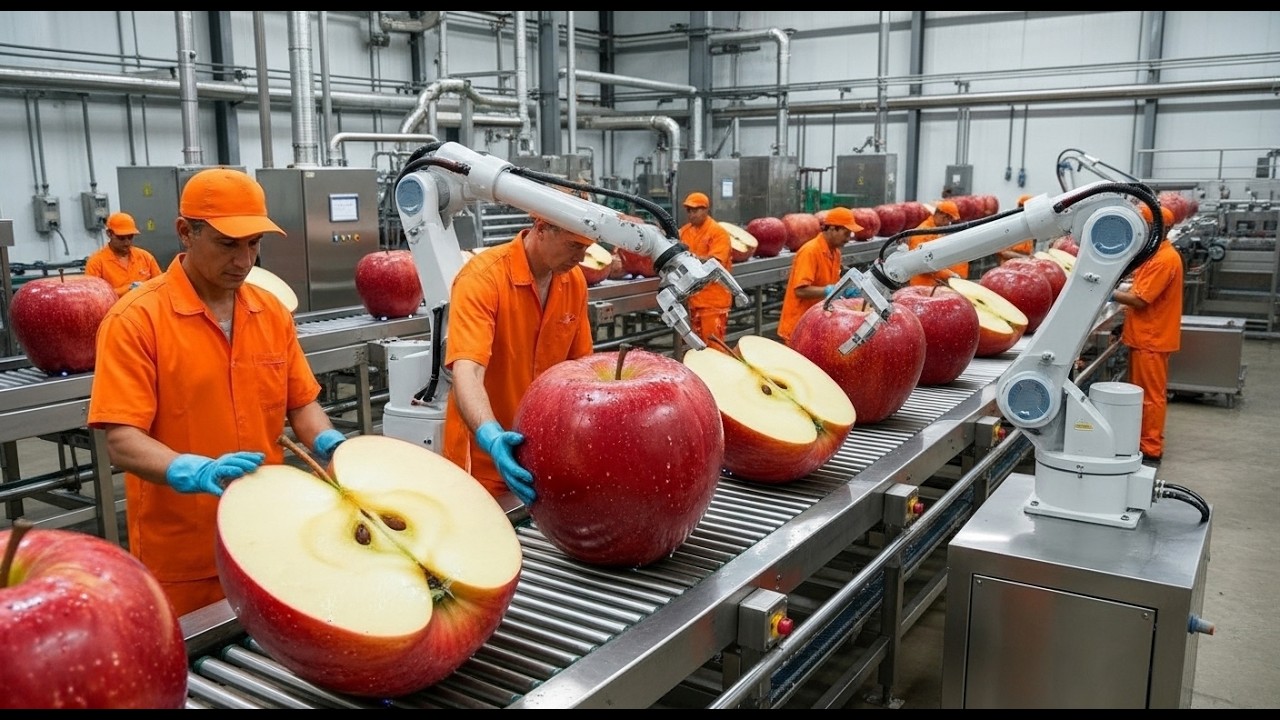 Inside a Modern Apple Factory: From Farm to Fresh Dessert (The Whole Process)