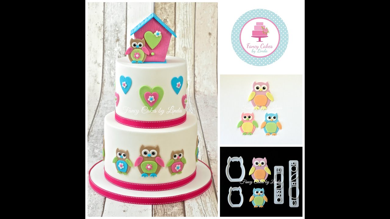 How to Make Sugar Owl Fondant Cake Decorations using FMM Mummy & Baby Owl Cutter Set