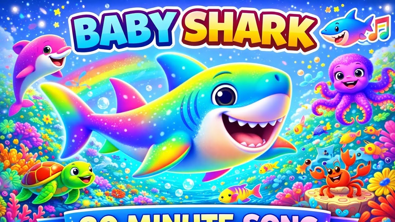 Baby Shark 🦈 Doo Doo Doo |  Kids Song | 3D Colorful Nursery Rhyme