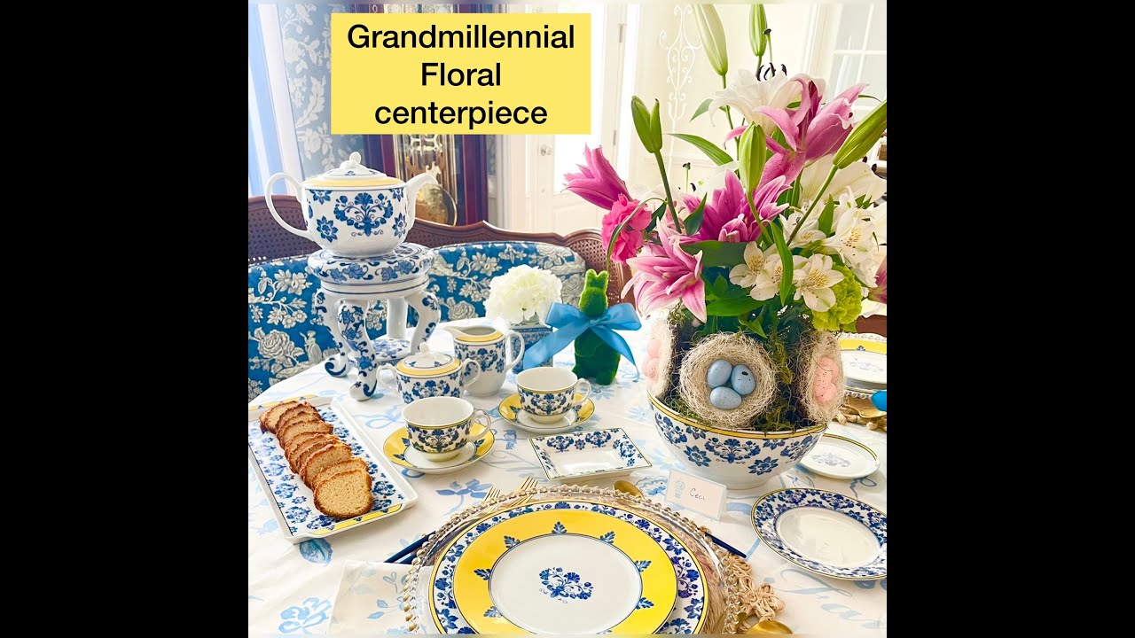 DIY| HOW TO MAKE A GRANDMILLENNIAL SPRING FLORAL CENTERPIECE
