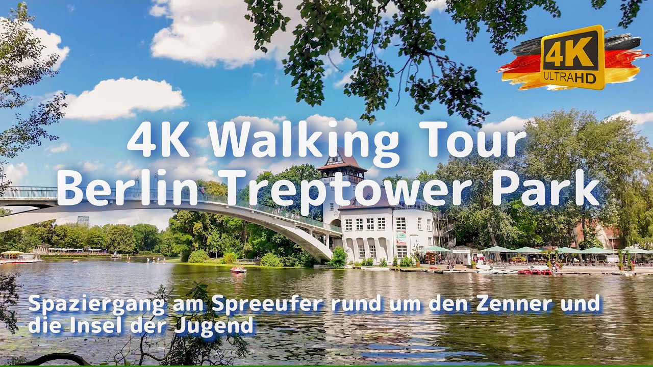 4K Walking Tour in Berlin durch den Treptower Park rund um den Zenner und die Insel der Jugend