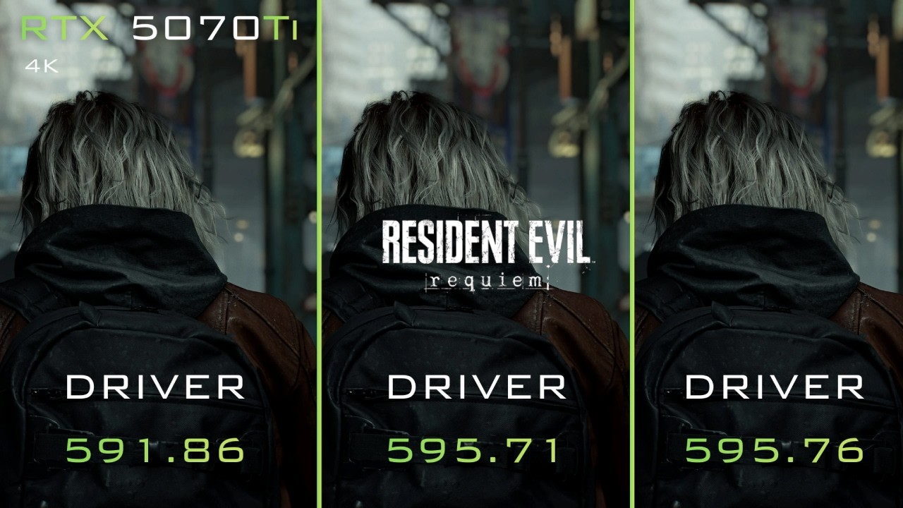 NVIDIA HOTFIX DRIVER 591.86 vs 595.71 vs 595.76 | RESIDENT EVIL REQUIEM | FPS COMPARISON | FIXED?