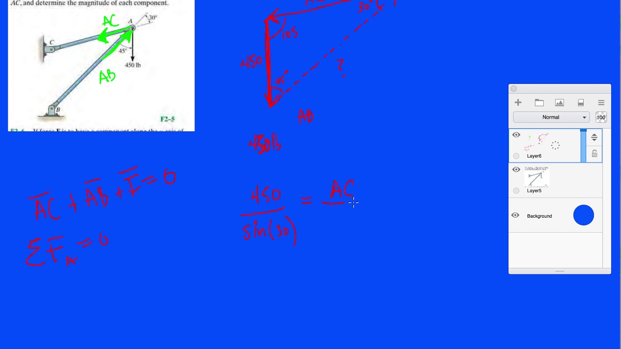 Problem F2-5 Statics Hibbeler 12th (Chapter 2)