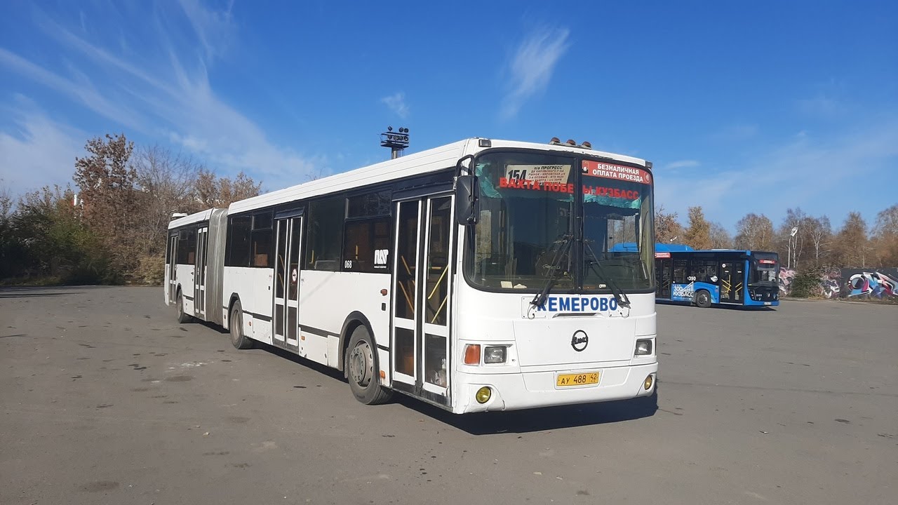 Кемерово. Поездка в автобусе ЛиАЗ-6212 № 068 (АУ 488 42). Раритет!