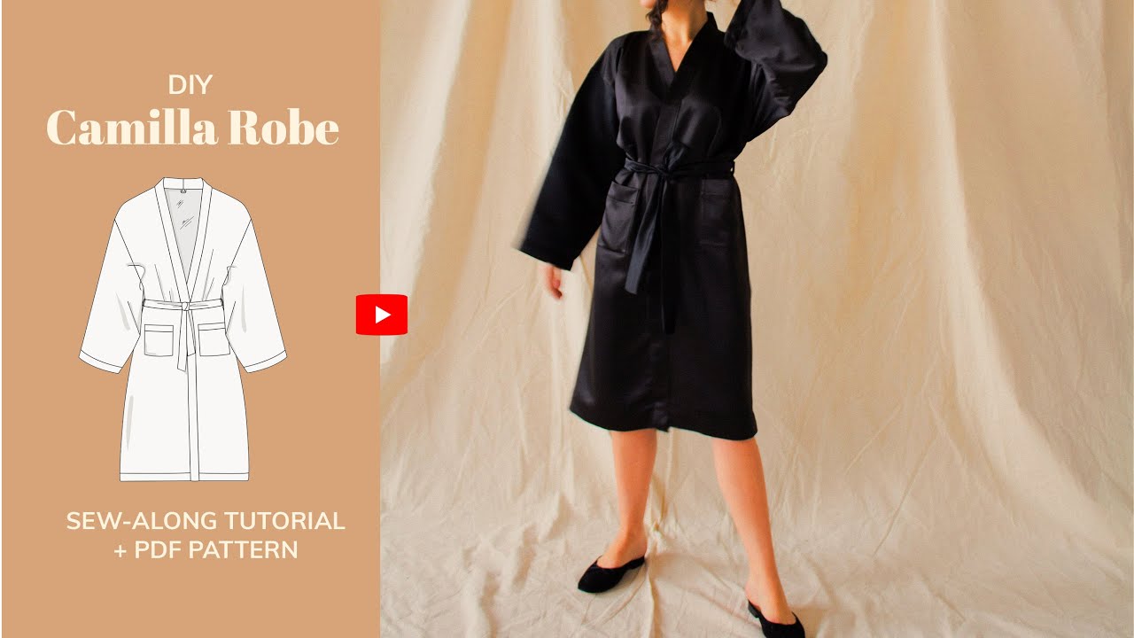 How To Make Satin Bath Robe | DIY Camilla Dressing Gown in Satin | Sewing Tutorial
