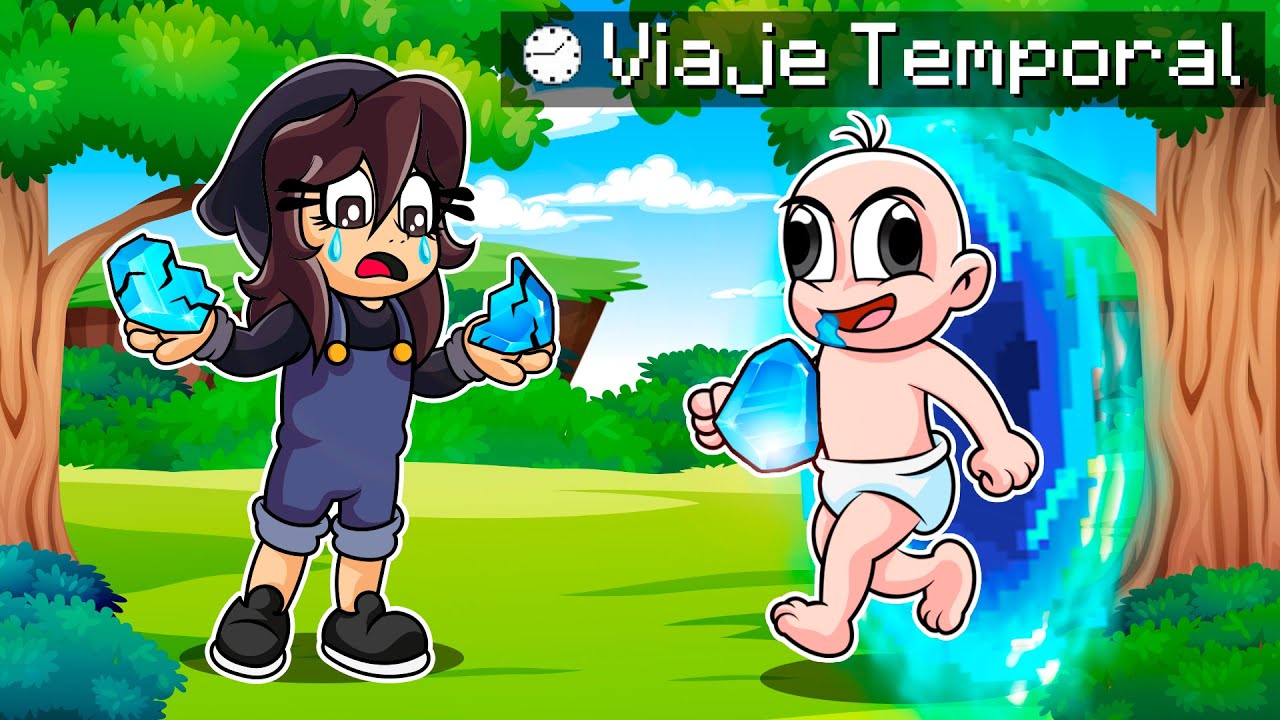 ¡BEBÉ NOOB viaja en el TIEMPO para salvar a su amiga en Minecraft! 😱⏳