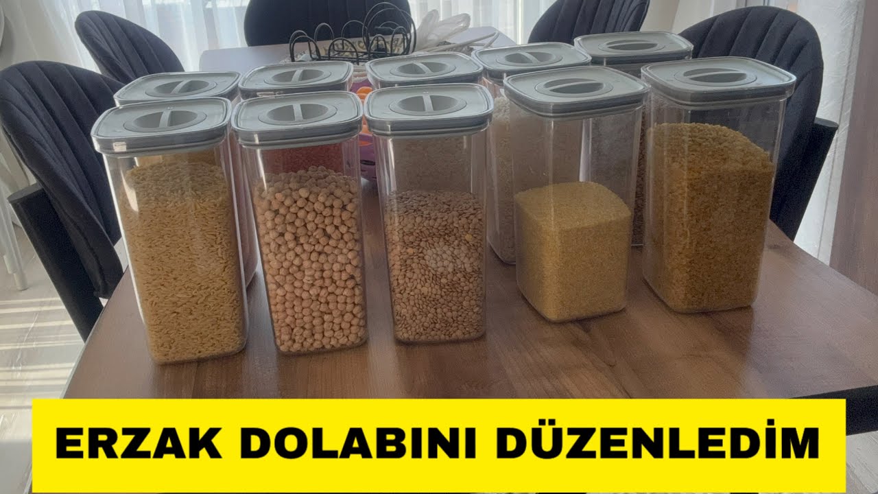 ERZAK DOLABI DÜZENİ | ERZAKLARIMI KUTULARA KOYDUM | DOLAP DÜZENİ | MAKİNEYİ ÇALIŞTIRDIM |