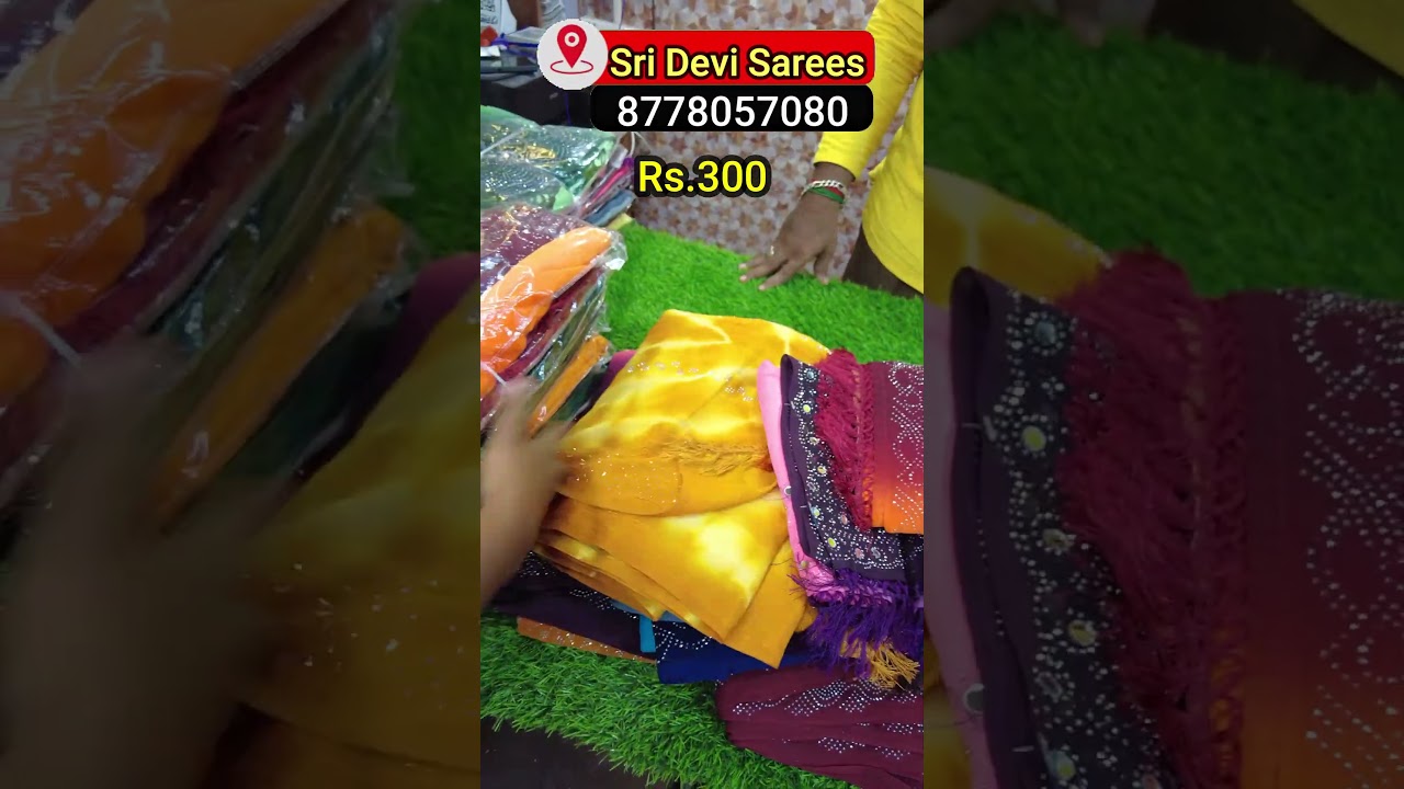 Rs.300 Stone Work Sarees | Cheap and Best Saree Shop in Chennai