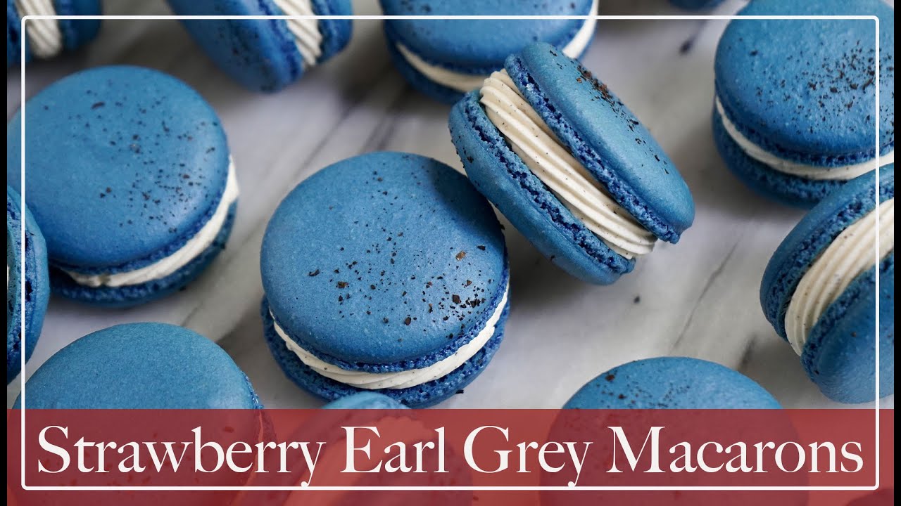 Strawberry Earl Grey Macarons | Strawberry Jam with Earl Grey White Chocolate Buttercream