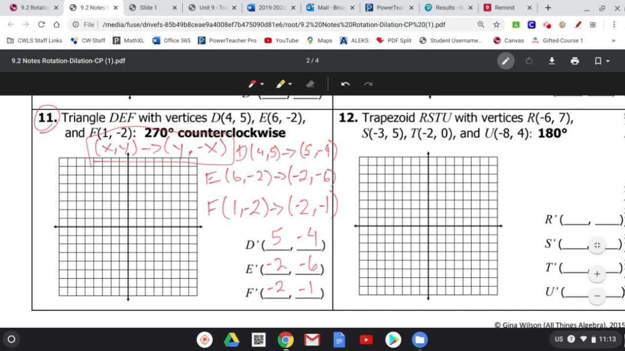 9.2 Rotations #11-12-CP