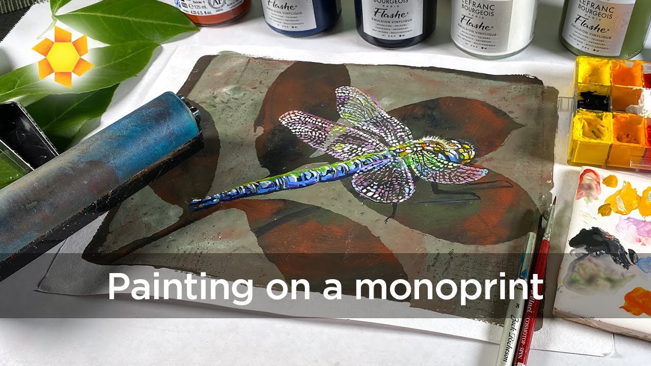 Painting on top of gelli prints