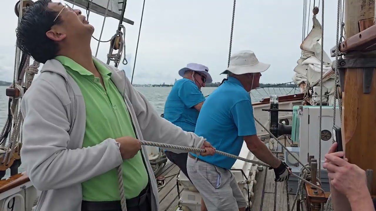Hauling, Tensioning and Lowering Sails on the Ted Ashby