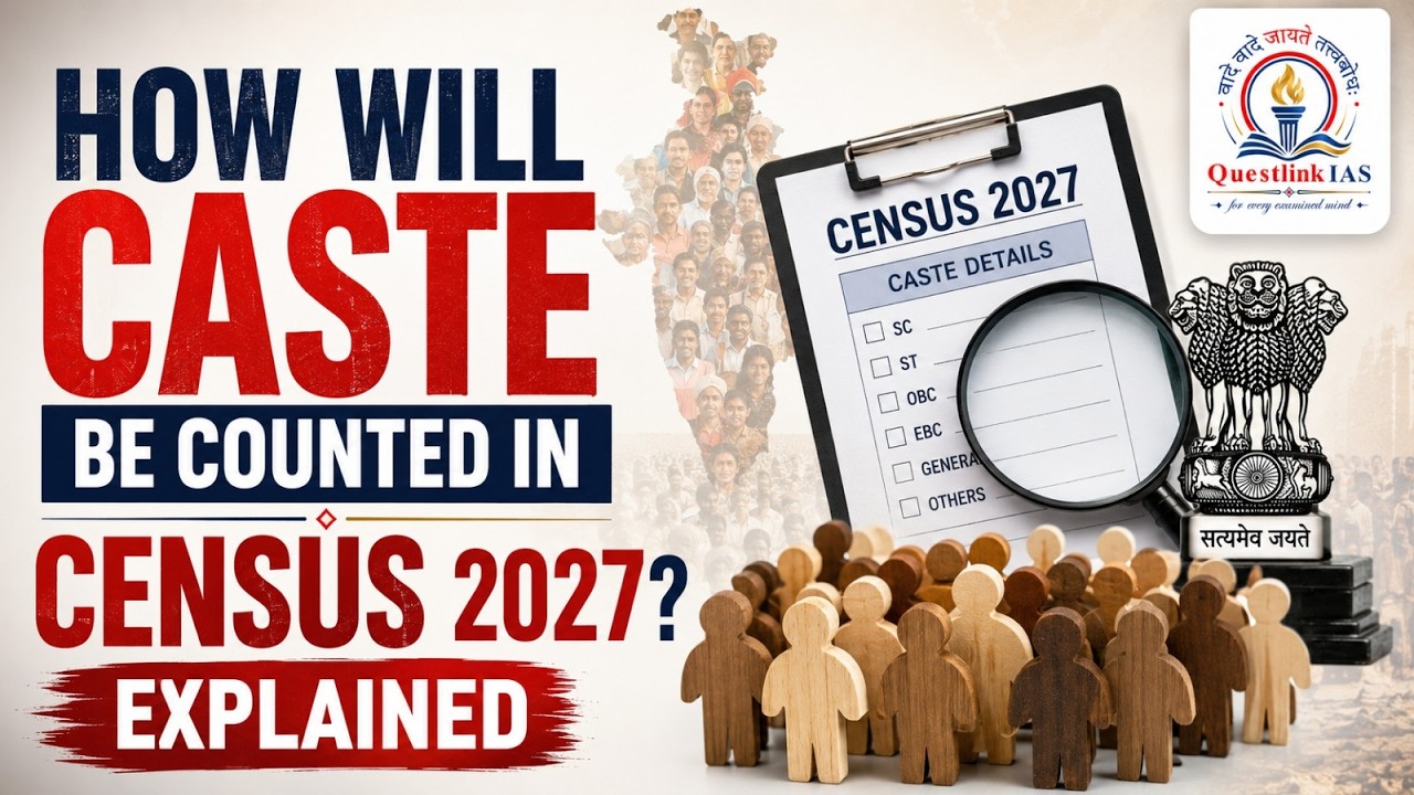 How Will Caste Be Counted in Census 2027 ? Explained | Questlink IAS #upsc #bpsc #uppcs