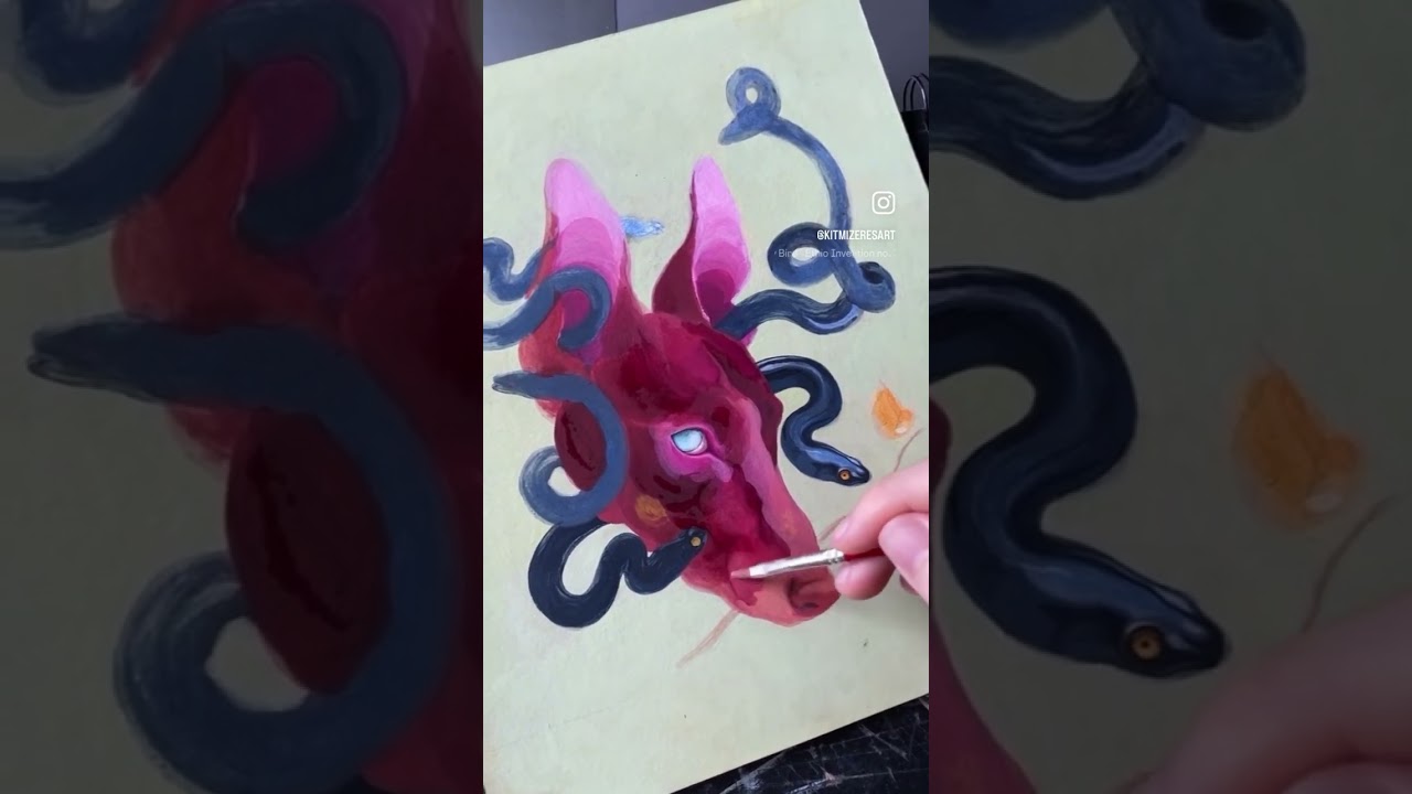 Holbein acryla gouache painting process of this doggo #acrylagouache #gouachepainting #art