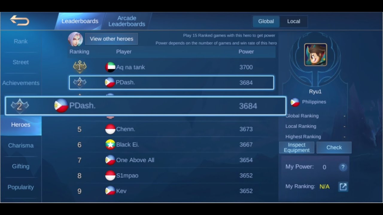 Top Global 2 Ling PDash. Glorius Mythic ranked gameplay Mobile Legend (Defeated)