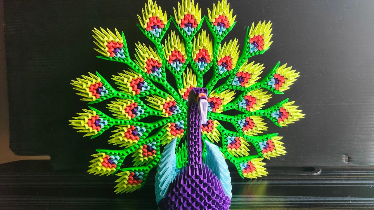 How to make Origami3d peacock /3d origami peacock 