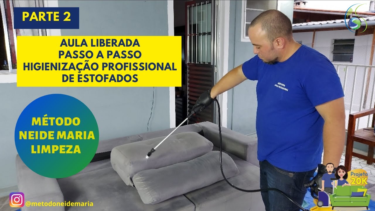 Aula Liberada - Passo a Passo Higienização Profissional de Sofá com o Método Neide Maria Limpeza.