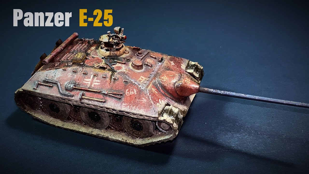 Brush painted-Panzer E-25-1/72-Pegasus-tank model