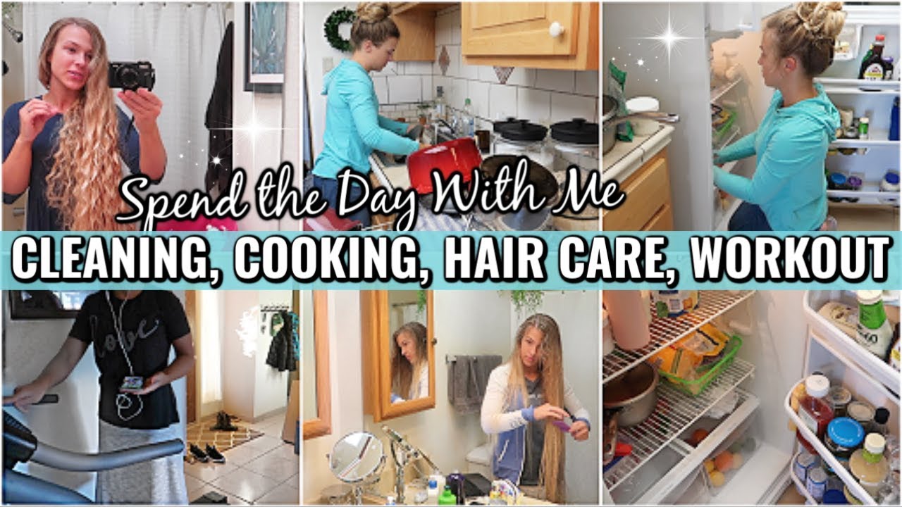 TRYING TO GET IT ALL DONE!🙈 SPEND THE DAY WITH ME | CLEANING MOTIVATION, COOKING, HAIR CARE ROUTINE