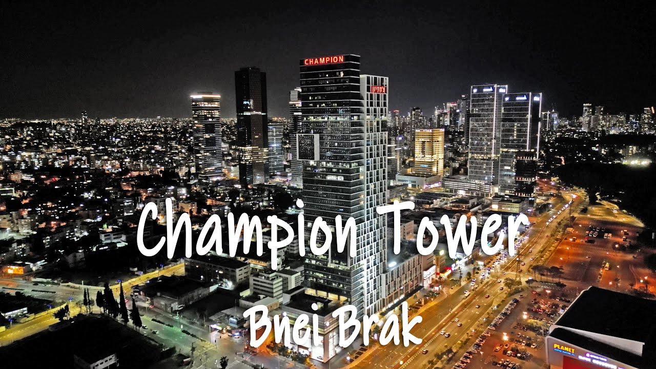 Champion Tower. Bnei Brak. Night. 4K