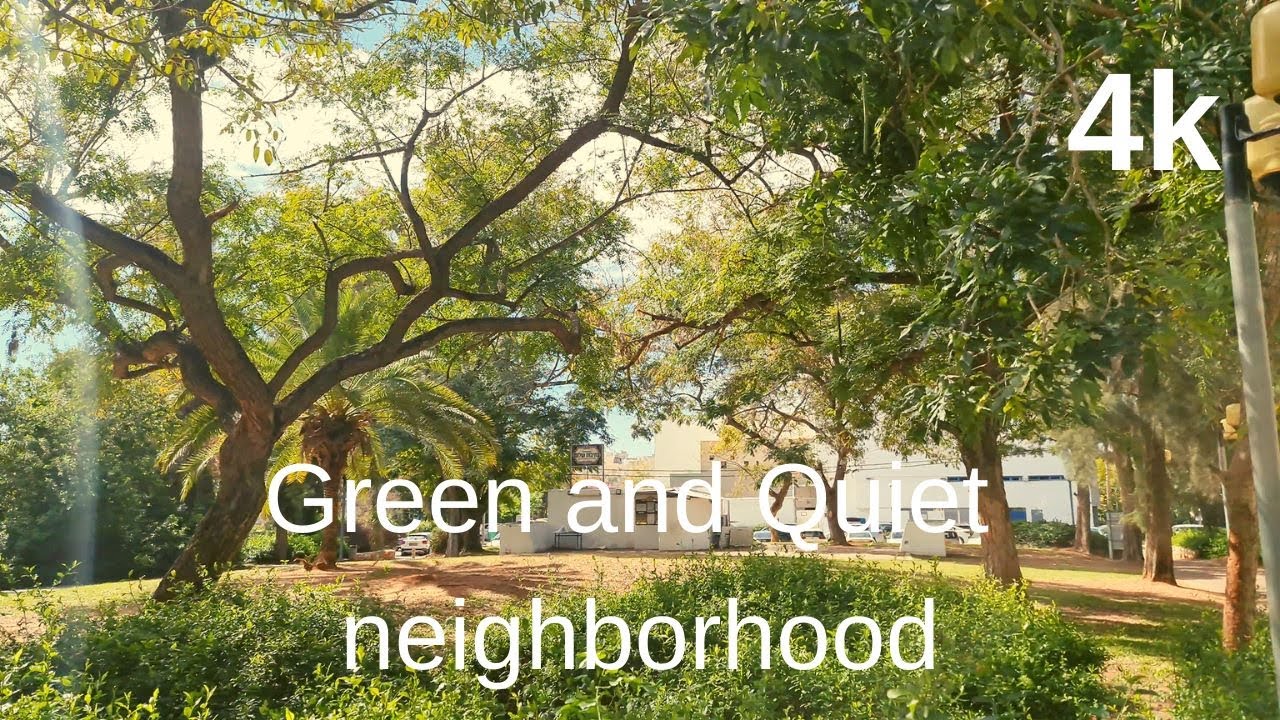 Green and Quiet neighborhood |4k| Holon Israel
