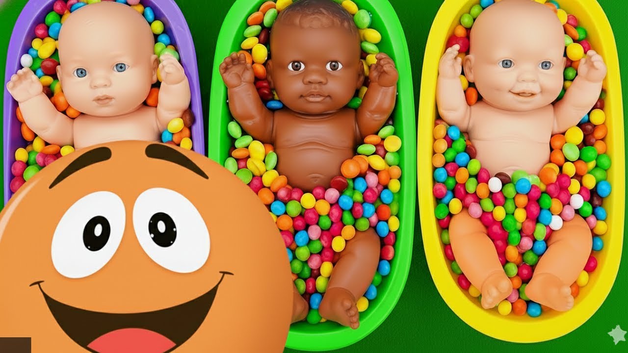 Full of 3 Rainbow BathTubs Candy with M&M's & Magic Slime Cutting Video