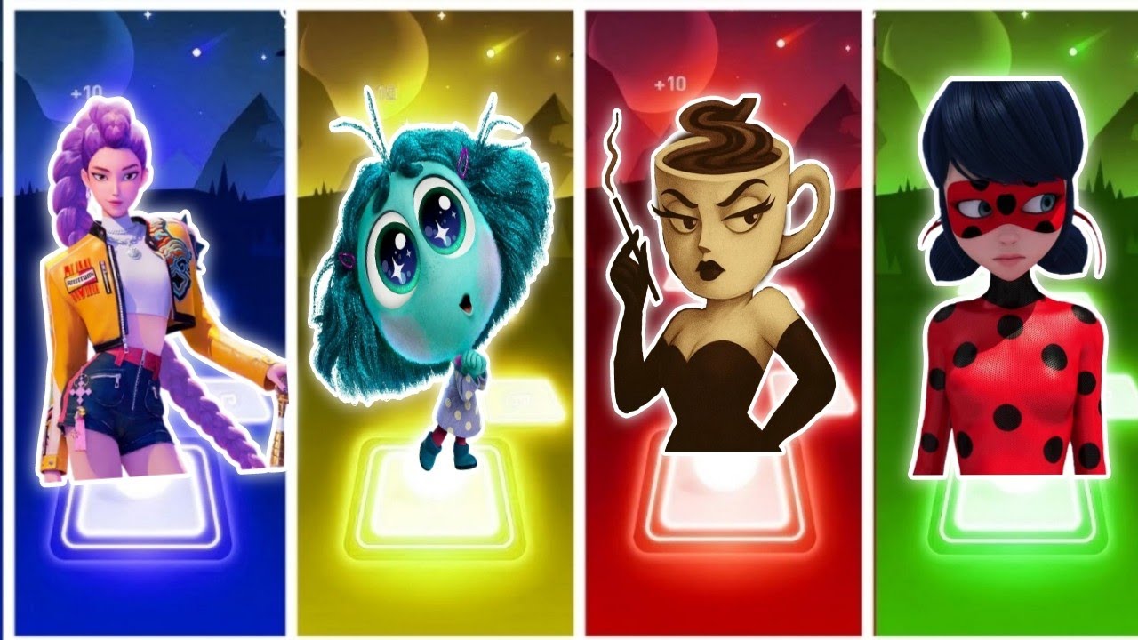 Kpop demon hunters VS Lady bug VS Inside Out 2 VS Tiles Hop EDM Rush 
