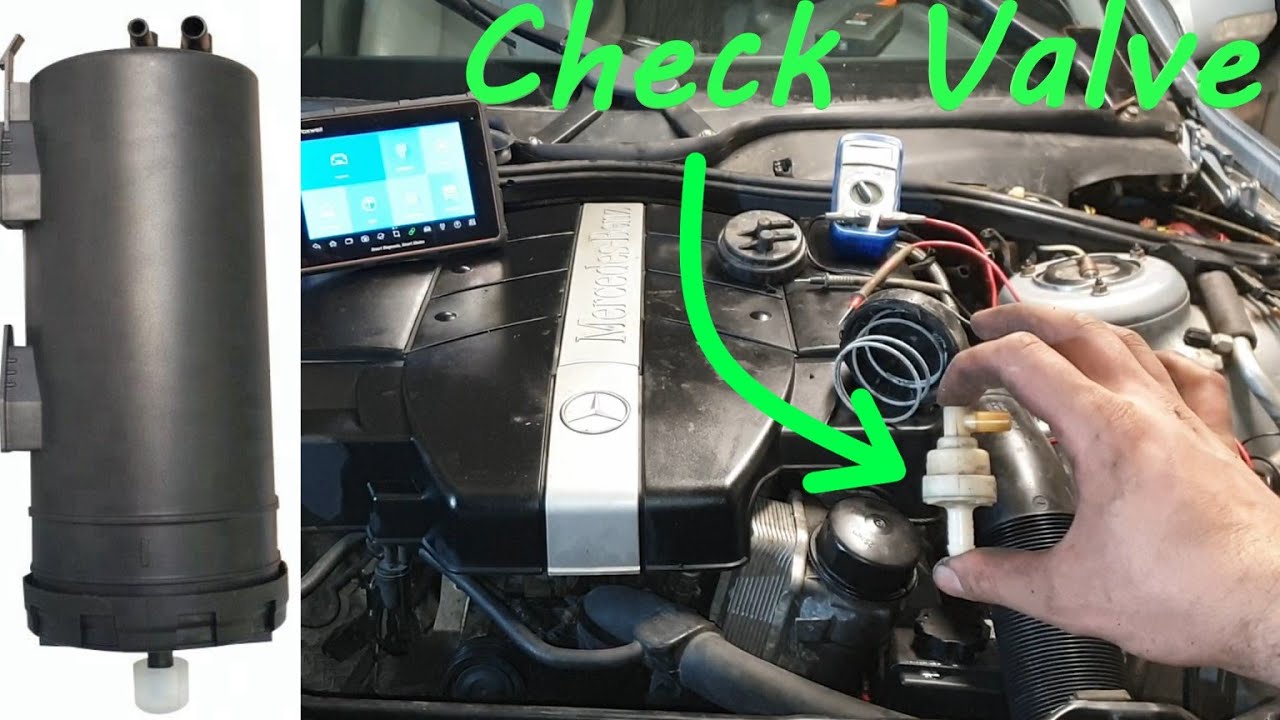 Fuel Tank Pressure Vent Valve , Evap Canister Solenoid / Leak Test Mercedes W220 S 320 S 500