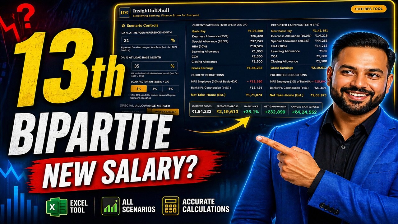Bank Officer Salary After 13th Bipartite Settlement 2027 | SBI, IBPS & RRB PO Salary Hike Calculator