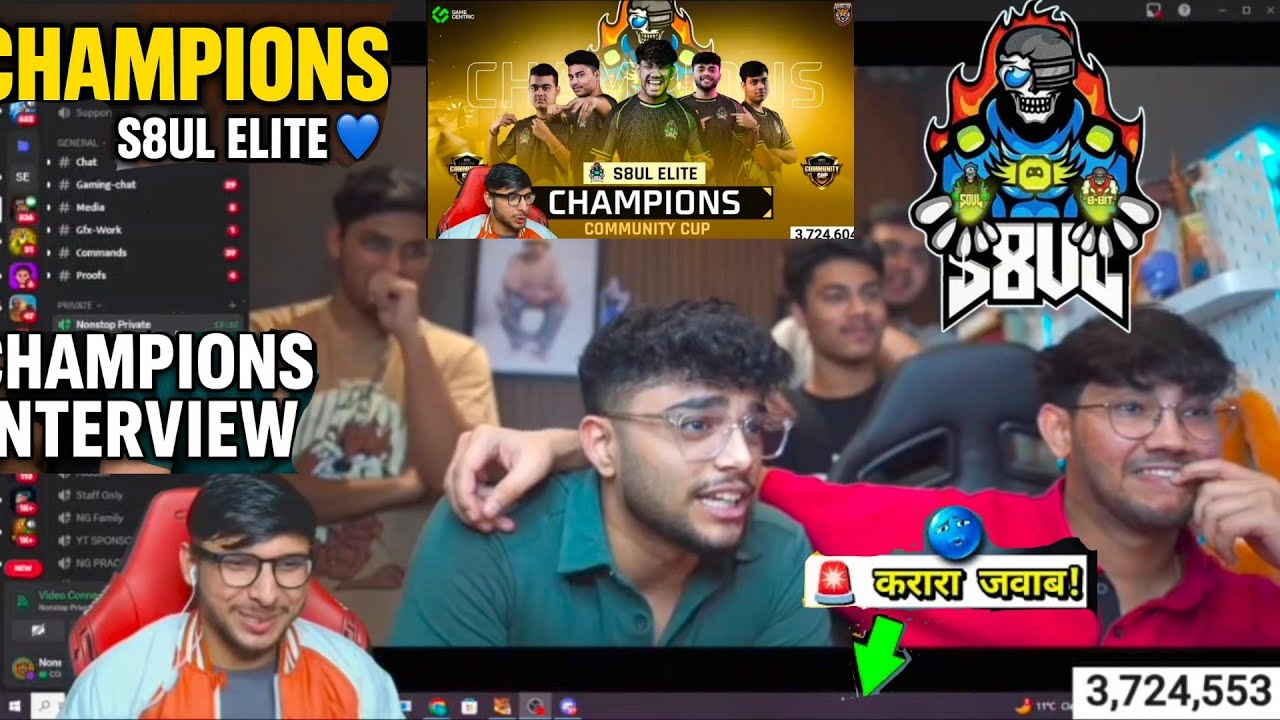 S8UL ELITE 💙🤯 Champions 🏆 Interview NG Community Cup🏆@pahadigamer_official 