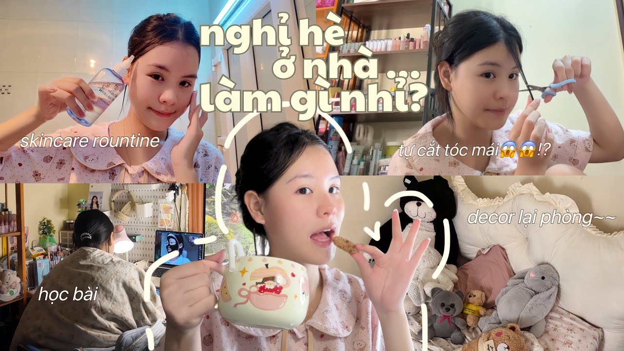 DAILY VLOG || HỌC SINH CẤP 3 NGHỈ HÈ Ở NHÀ SẼ LÀM NHỮNG GÌ NHỈ!? ✨ tự cắt mái, decor phòng, học bài?