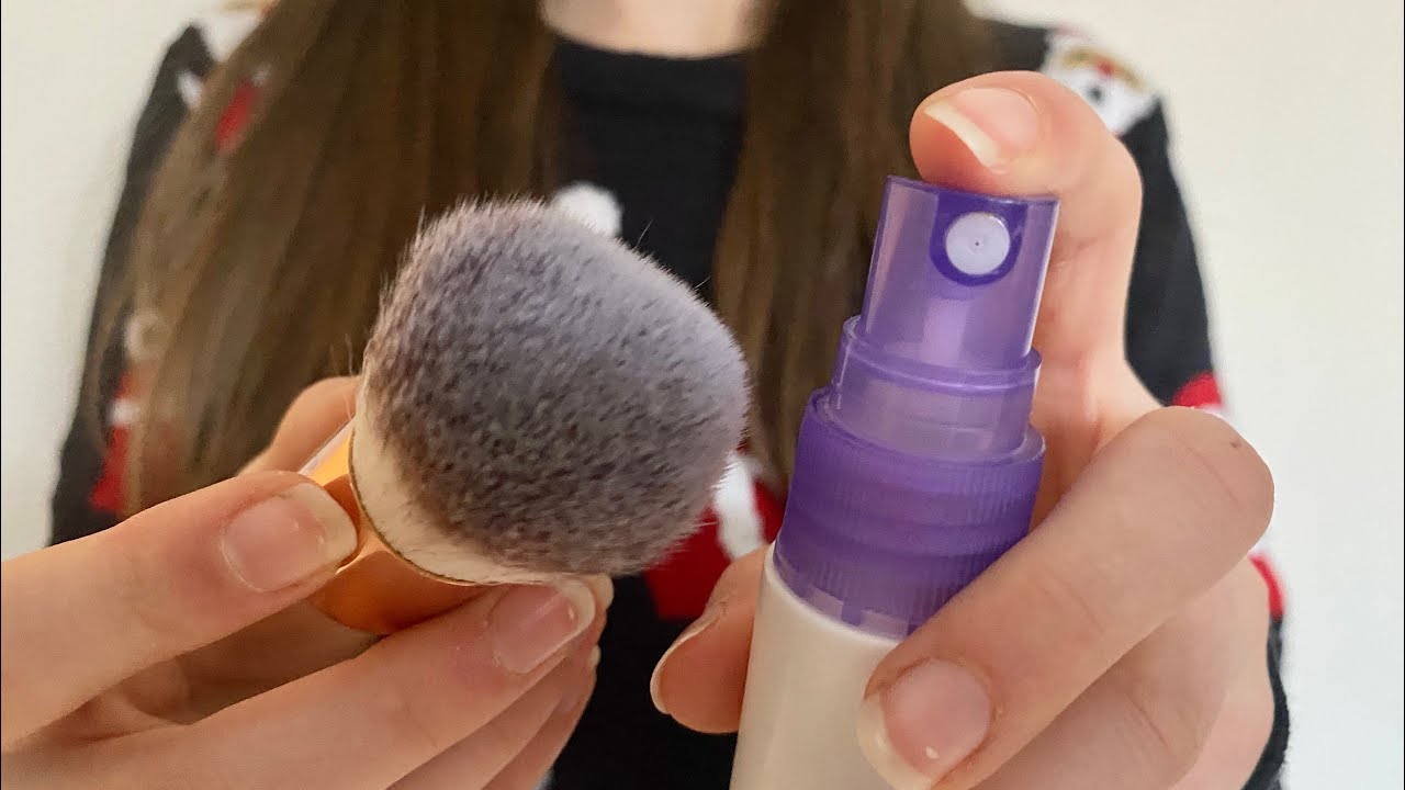 ASMR doing your hair & makeup for Xmas! | actual camera touching | lo-fi | hair straightening