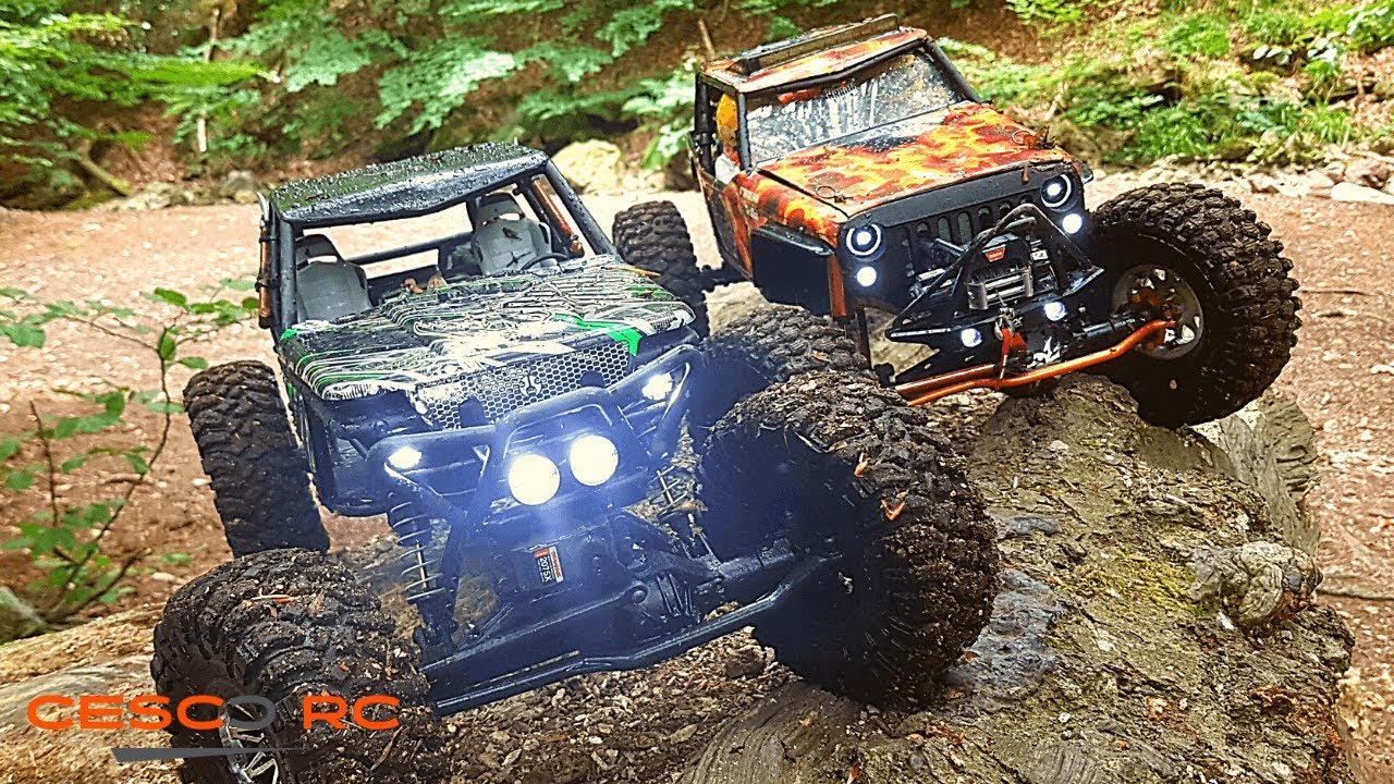 AXIAL WRAITH Rock Racer 2.2 Double Trouble in a RC Truck River Crossing