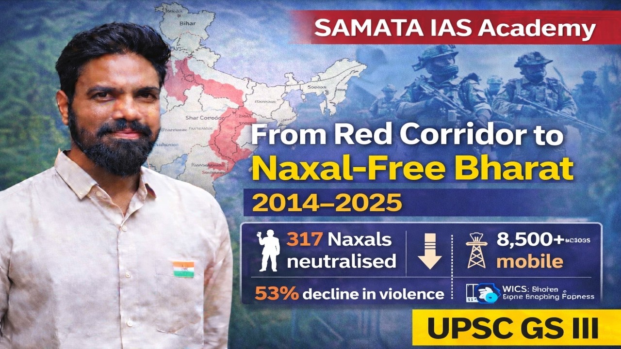 From Red Corridor to Naxal-Free Bharat | LWE Decline 2014–2025 Explained | UPSC GS III