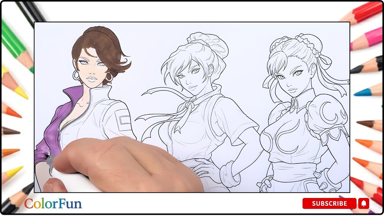 Satisfying Marker Coloring - Christi, Kasumi, Chun-Li
