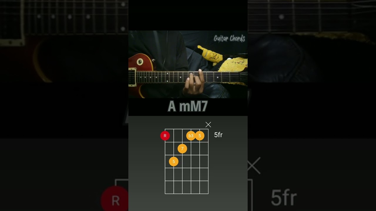 AmM7 ( minorMajor7) melodic / harmonic minor chord #guitar #jazz #shorts