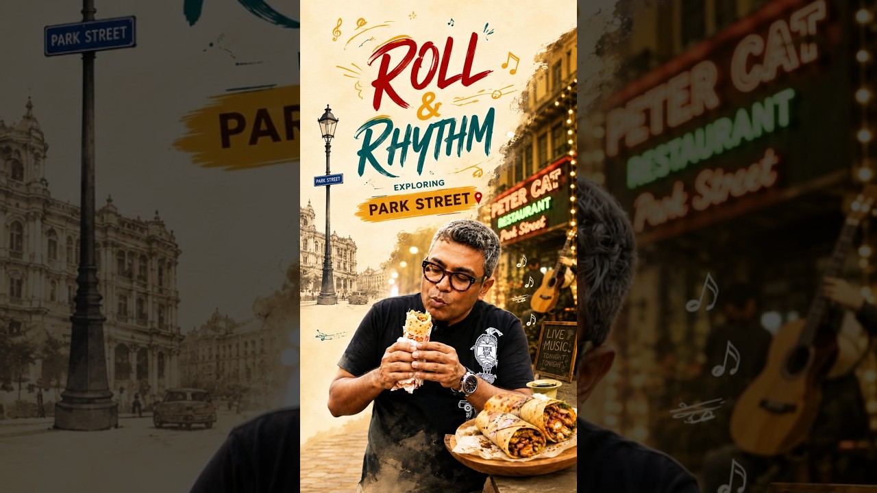 Park Street, Kolkata &mdash; a quick stop at New Baba Roll for that classic Kolkata Kathi Roll!