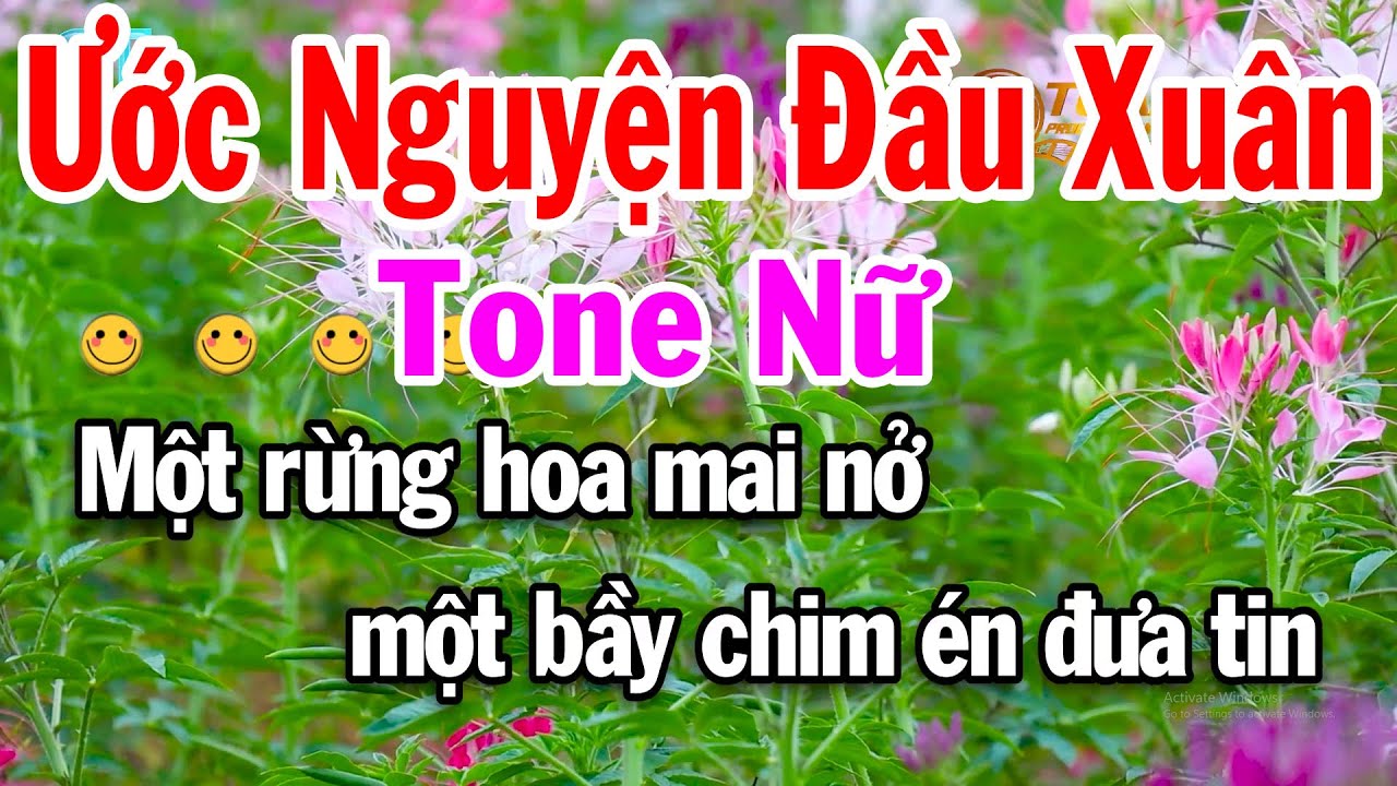 Ước Nguyện Đầu Xuân Karaoke Tone Nữ ( Sol Thứ ) Nhạc Xuân 2026 Dễ Hát Nhất