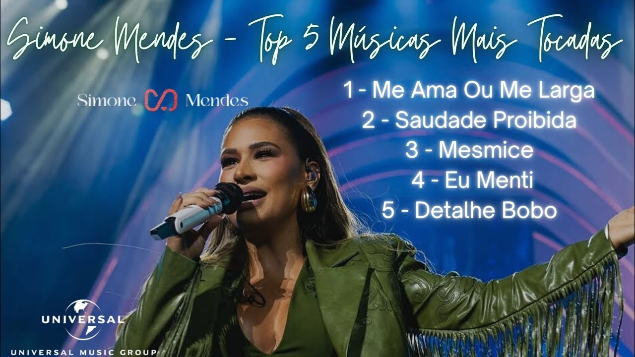 Simone Mendes - TOP 5 Músicas Mais Tocadas (DVD Cantando Sua História 2)