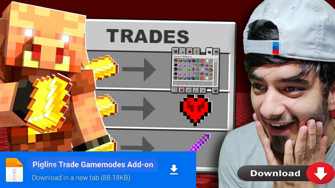 Minecraft But Piglins Trade Gamemode Add-on Download Free