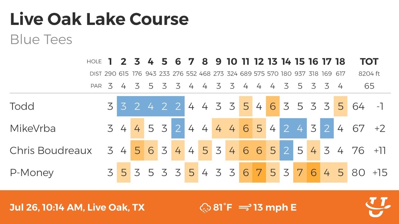 Drives Only 18 @ Lakeside Disc Golf Course in Live Oak Texas