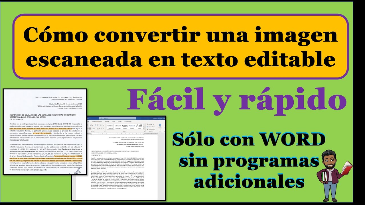 Cómo convertir una imagen escaneada a texto editable en WORD -Tutorial
