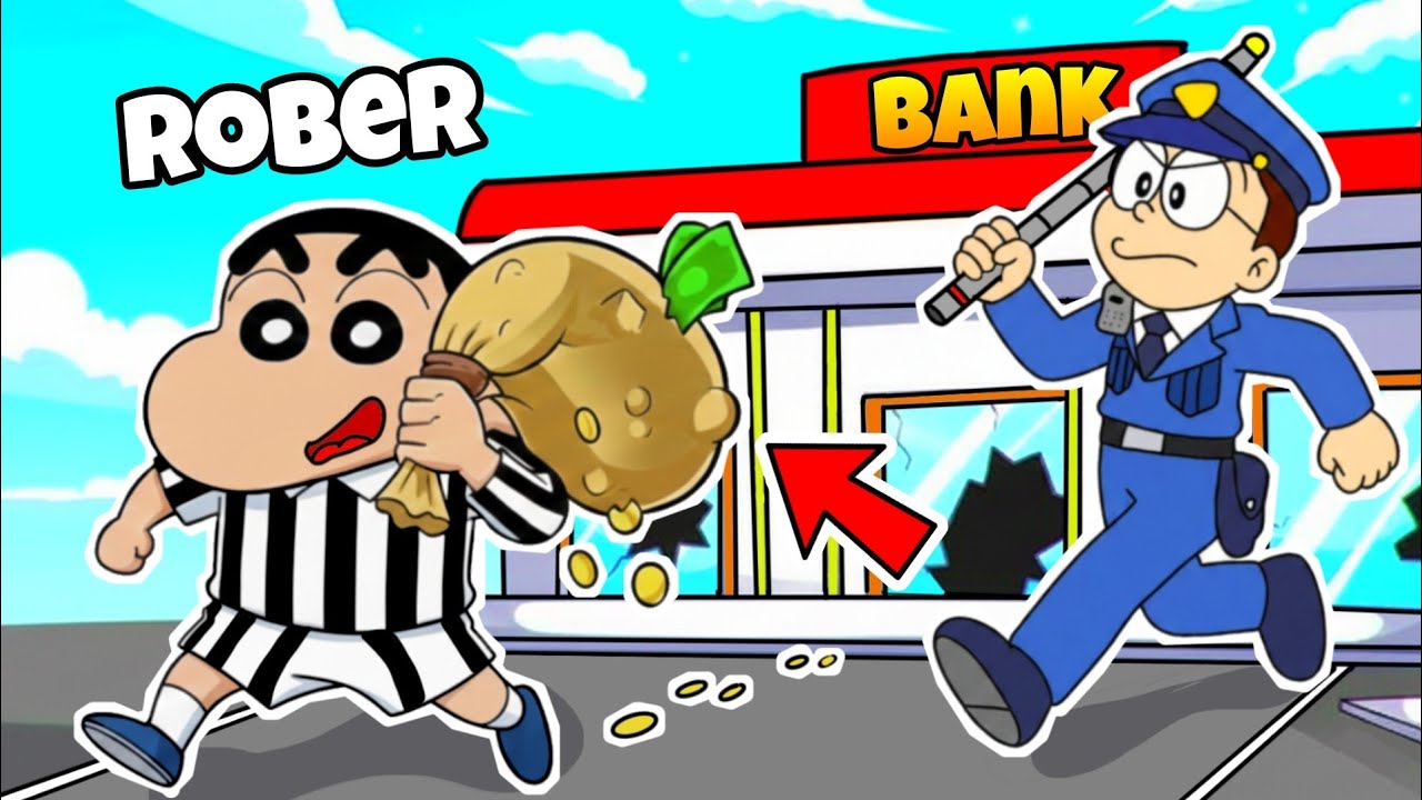 Police Nobita Arrest Robber Shinchan 😱😱 | Shinchan And Nobita Game | Funny Game |