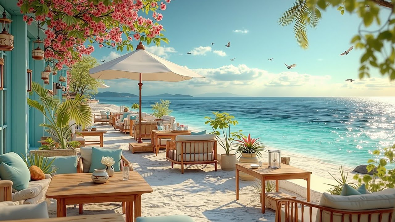 Атмосфера Тропического Джаз Кафе ~ Расслабляющая Инструментальная Музыка для Учебы и Сна 🌴