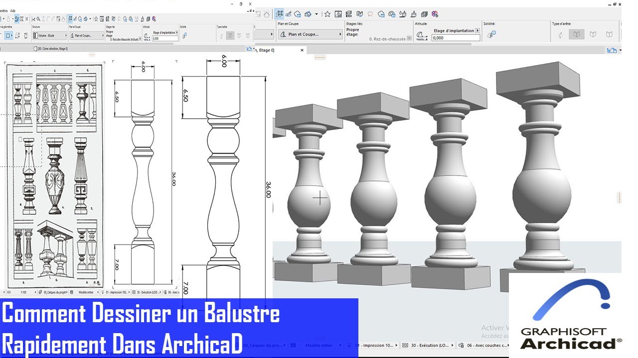 Comment Modéliser un Balustre Rapidement avec l'Outil Forme dans ArchicaD !