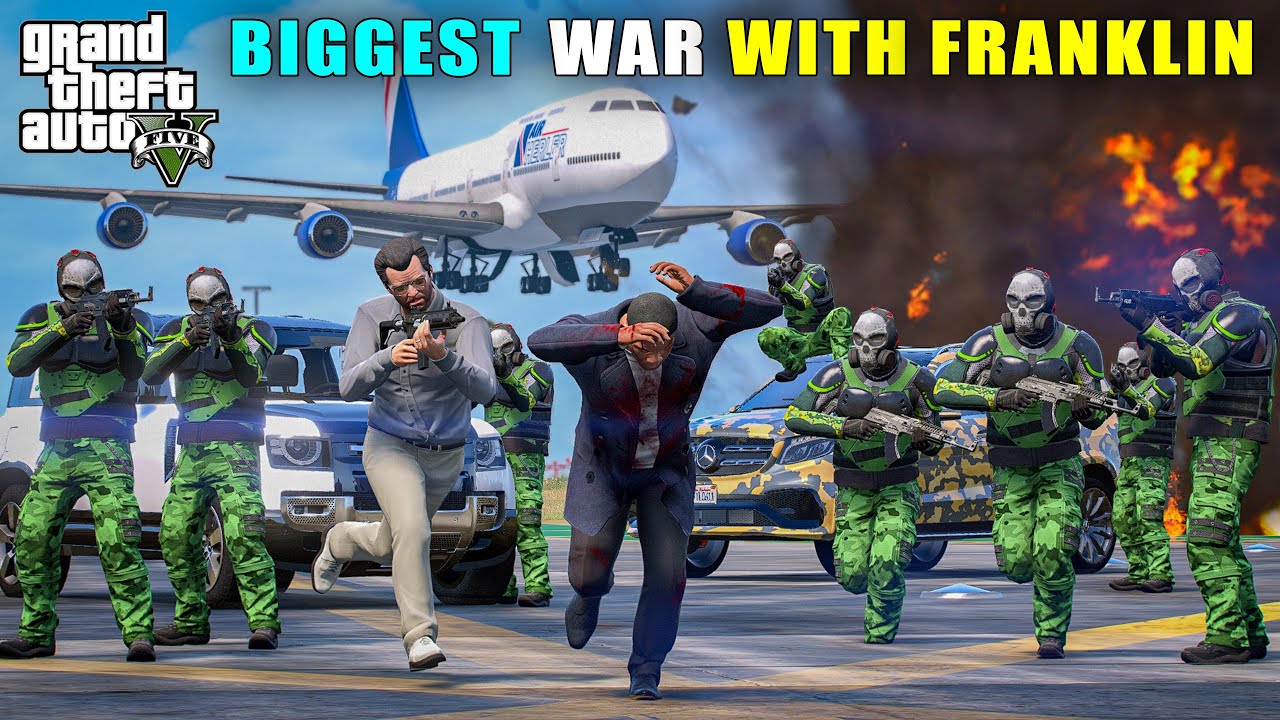 GTA 5 : MICHAEL PRESIDENT BIGGEST WAR WITH FRANKLIN