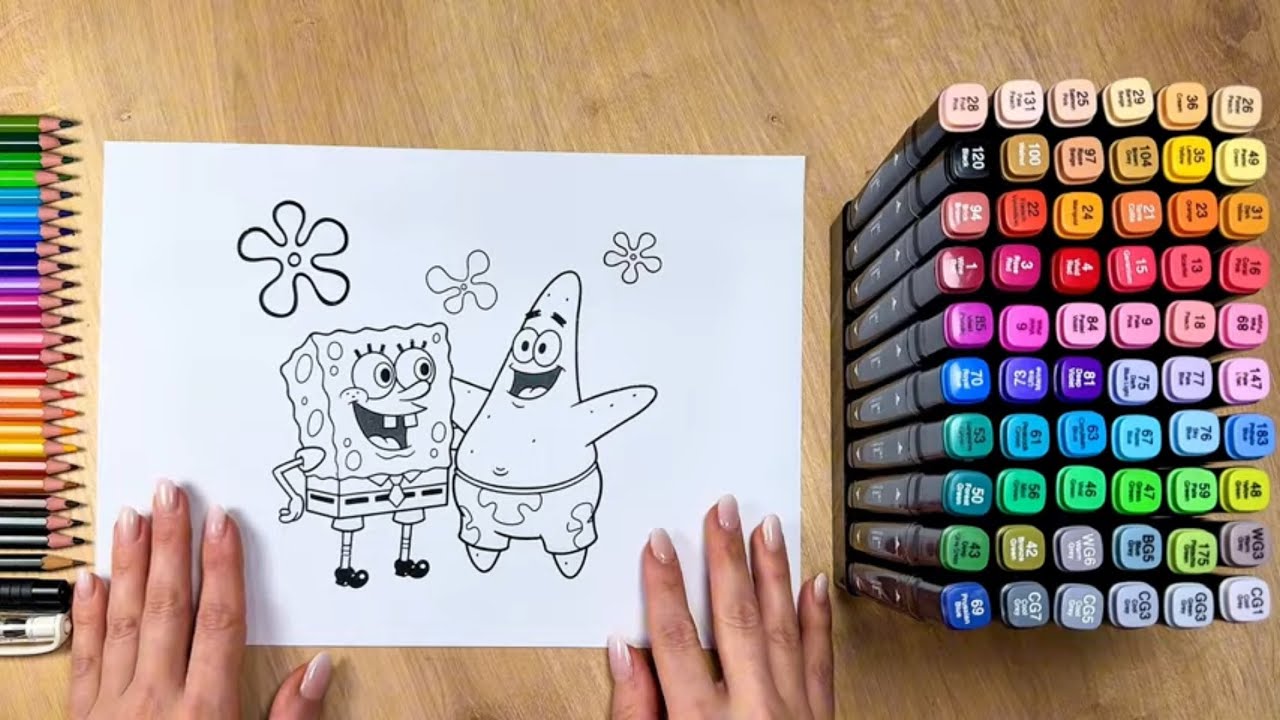 Satisfying Bob esponja & patrick Coloring | ASMR 💛🫧🩷