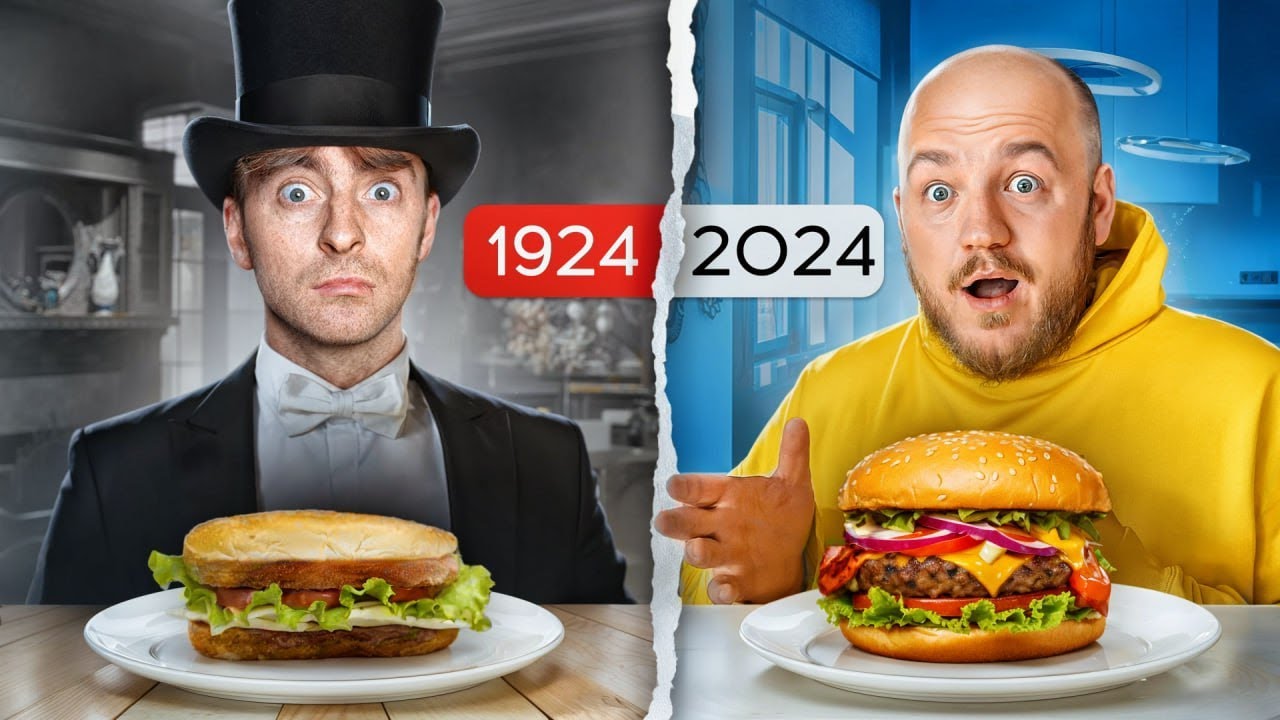 Еда СЕЙЧАС vs 100 лет НАЗАД челлендж с Егориком