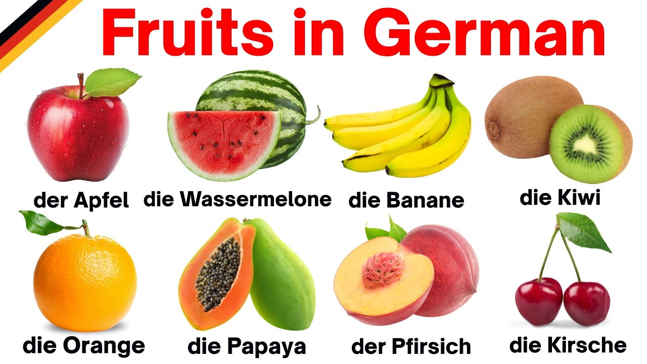 Fruits in German | Learn Fruits Names in German | Learn German | German Vocabulary