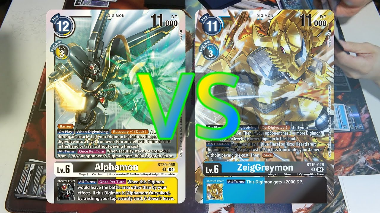 Digimon TCG Blue Flare vs Alphamon